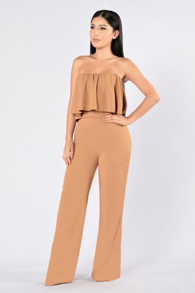 Going Through Changes Jumpsuit - Camel