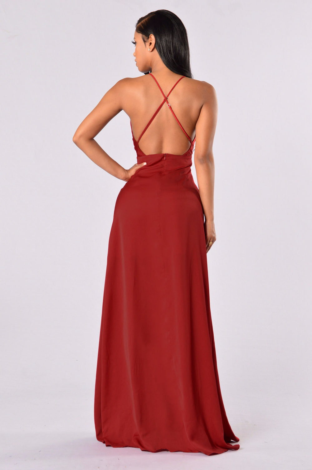 Hollywood Glam Dress - Deep Red
