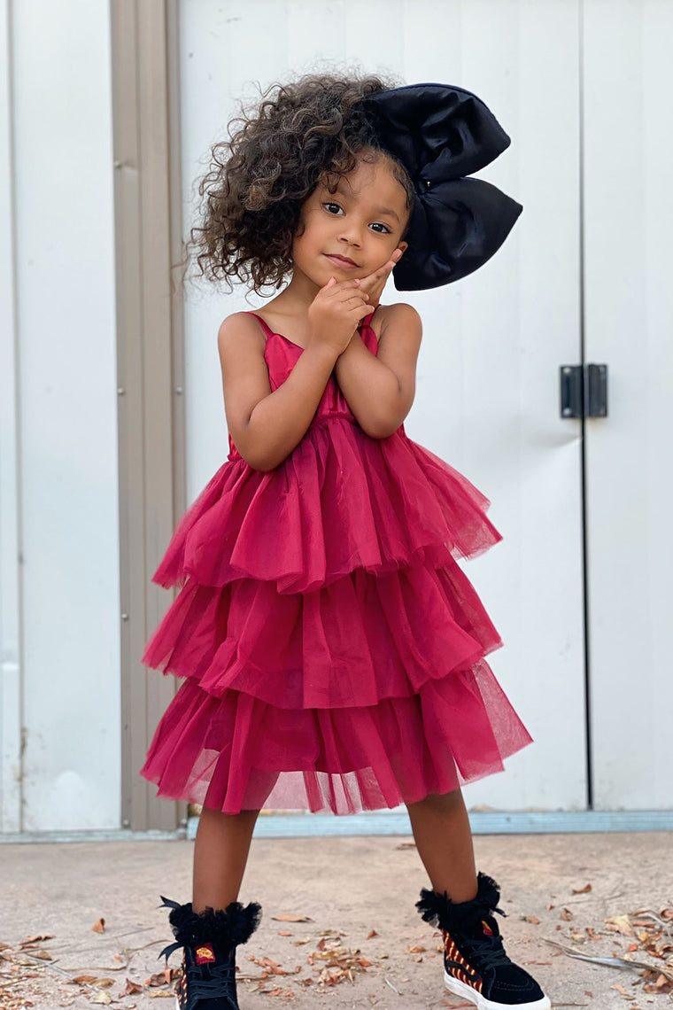 fashion nova red ruffle dress