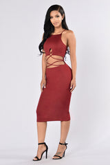 Tunnel Vision Dress - Burgundy