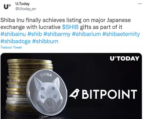 Shiba Inu listing Bitpoint Japanese exchange