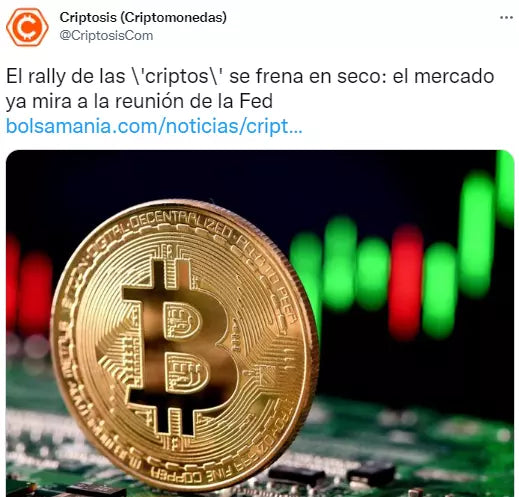 El rally de las \'criptos\' se frena en seco: el mercado ya mira a la reunión de la Fed