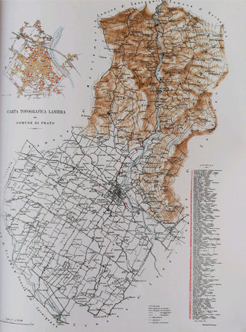 Carta Topografica Laniera 1918 - Le Cattedrali dell'Industria - L'Archeologia Industriale in Toscana, Pagliai Polistampa |