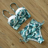 High Waist Swimwear 2020 New Leaf Print Bikinis