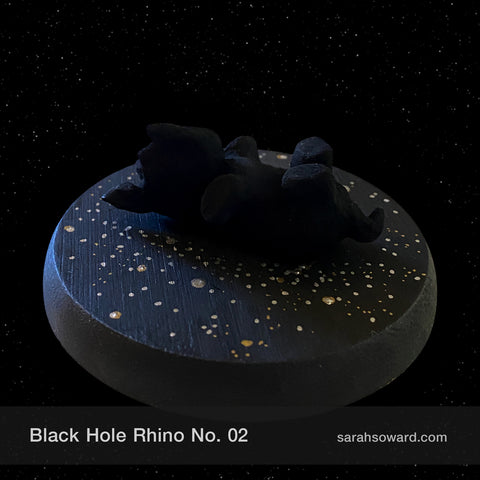 Black Hole Rhino sculpture number 2 complete with stars