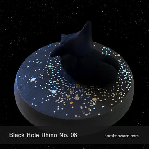 Black Hole Rhino sculpture number 6 complete with stars