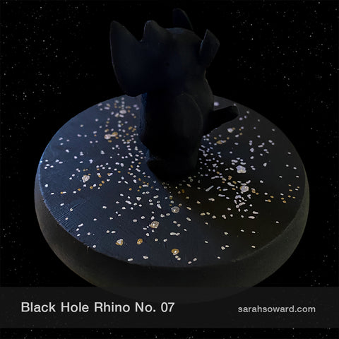 Black Hole Rhino sculpture number 7 complete with stars
