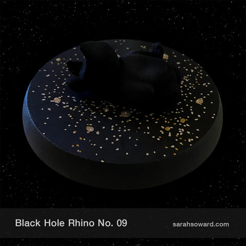 Black Hole Rhino sculpture number 9 complete with stars