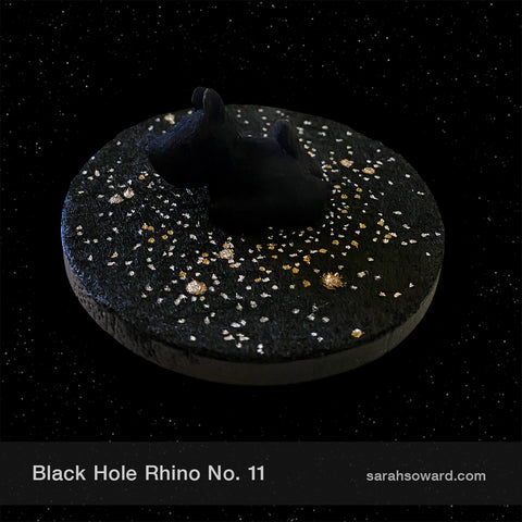 Black Hole Rhino sculpture number 11 complete with stars