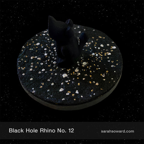 Black Hole Rhino sculpture number 12 complete with stars