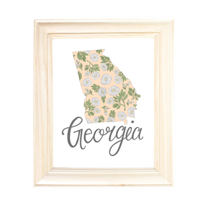 Georgia State Map Art Print