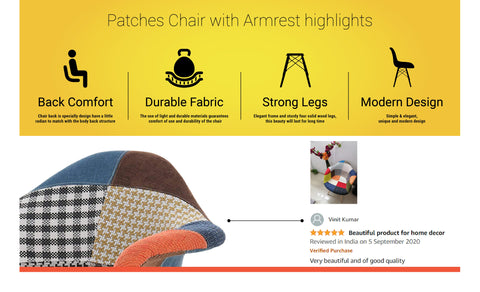 Armrest Patchwork Lounge Chair highlights