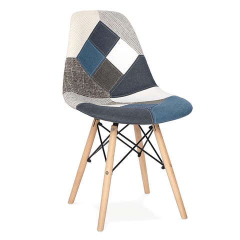 360° View of Multicolor Eames Replica Patchwork Chair 