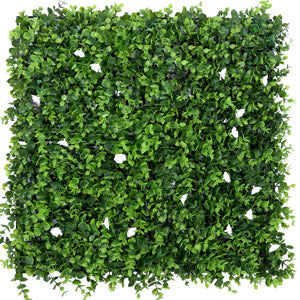 White Flowers with Long Green Leaves Artificial Vertical Garden Wall Tile