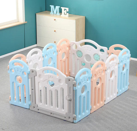 12 Panel Foldable Baby Playpen Yard Fence with Activity Wall.