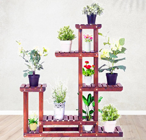 Wooden Multi-Functional Flower Plant Display Rack