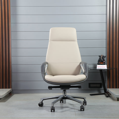 Antonio Executive High Back Leather Upholstered Aluminium Base Chair