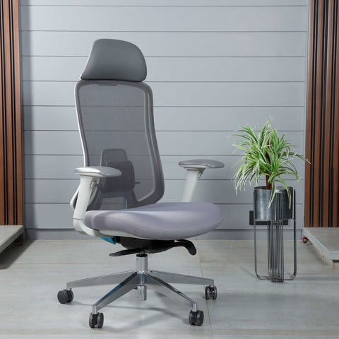 Hugo High Back Aluminium Base Executive Chair - White