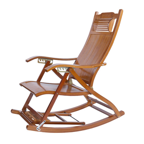 Unique Rocking Bamboo Lounge Chair Natural Wood