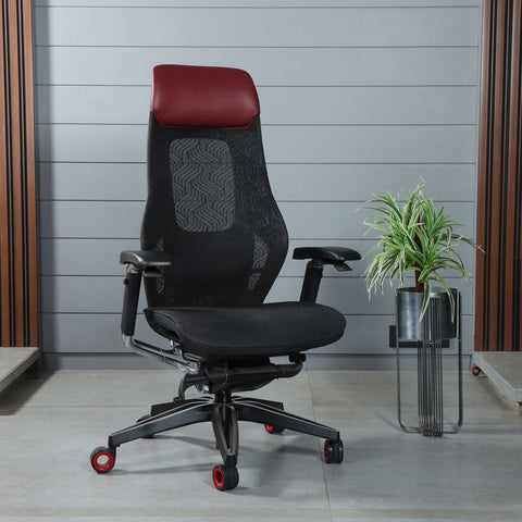 Ronald Top Line Premium Executive Ergonomic Office Chair - Red & Black