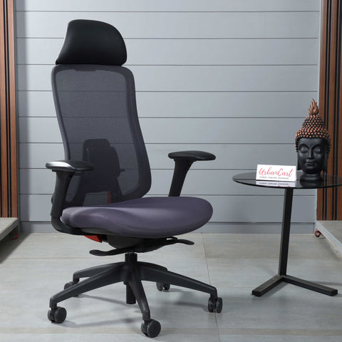 Alfie High Back Aluminium Base Executive Chair - Black