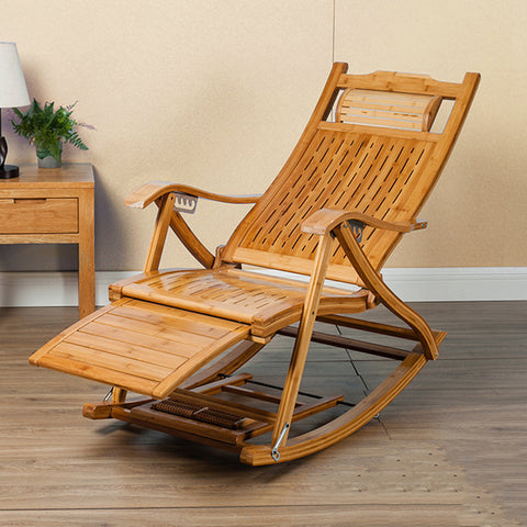 Relax Bamboo Wooden Rocking Chair With Strong Back-Support