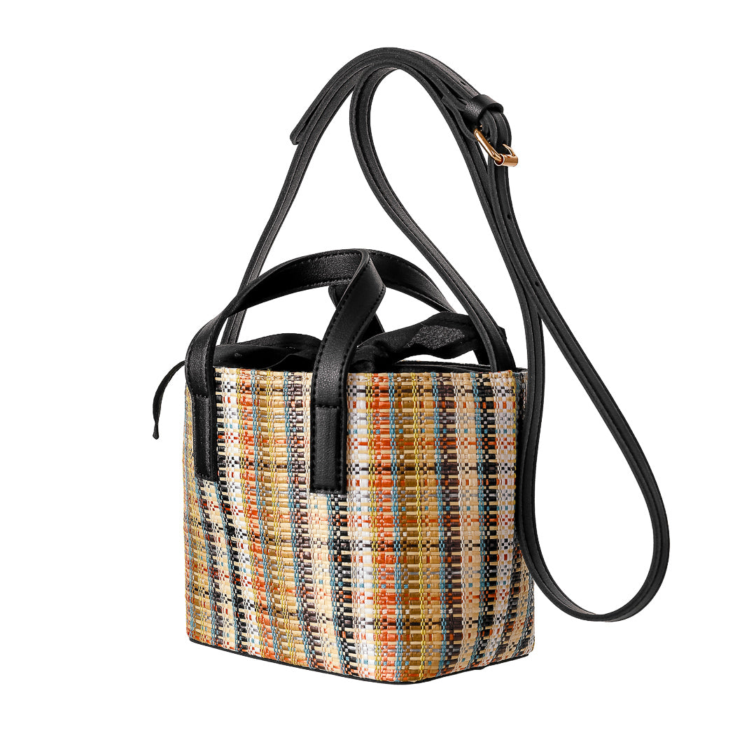 Miniso Women Crossbody Bag Detachable Checkered Pattern