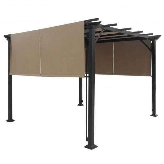 16' x 8' 2Pcs Universal Replacement Canopy for Pergola Structure Sun Awning-Brown