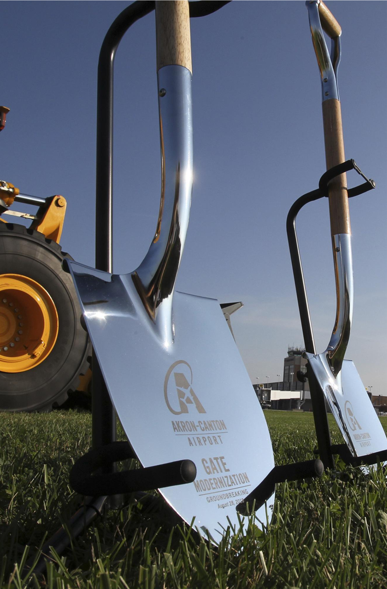 Engraved Chrome Silver Ceremonial Groundbreaking Shovel