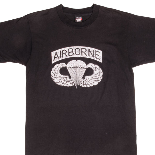 VINTAGE US ARMY AIRBORNE TEE SHIRT 1970s SIZE LARGE MADE IN USA