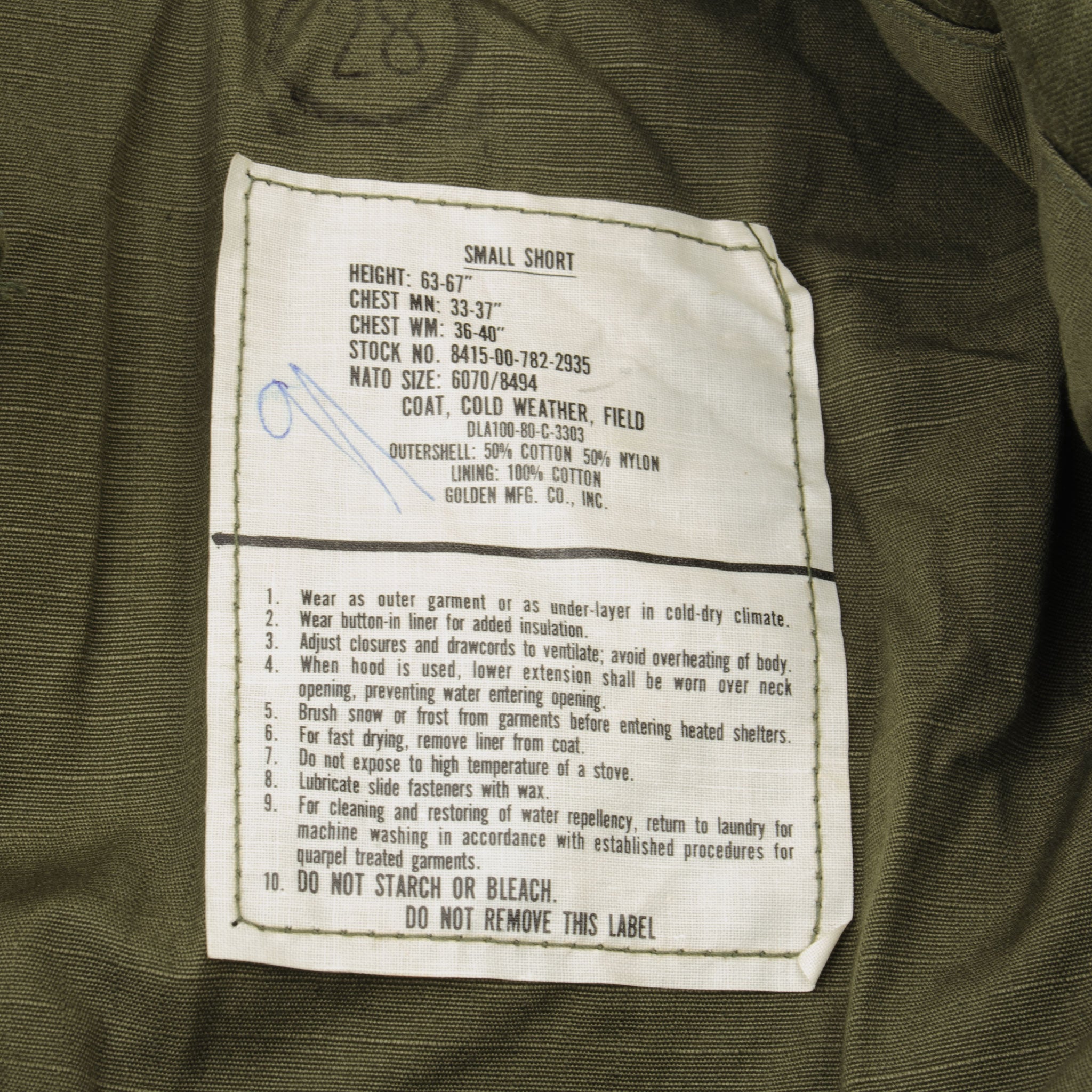 US Army M-1965 M65 Field Jacket 1968 Vietnam War Size XS – Rare Gear USA