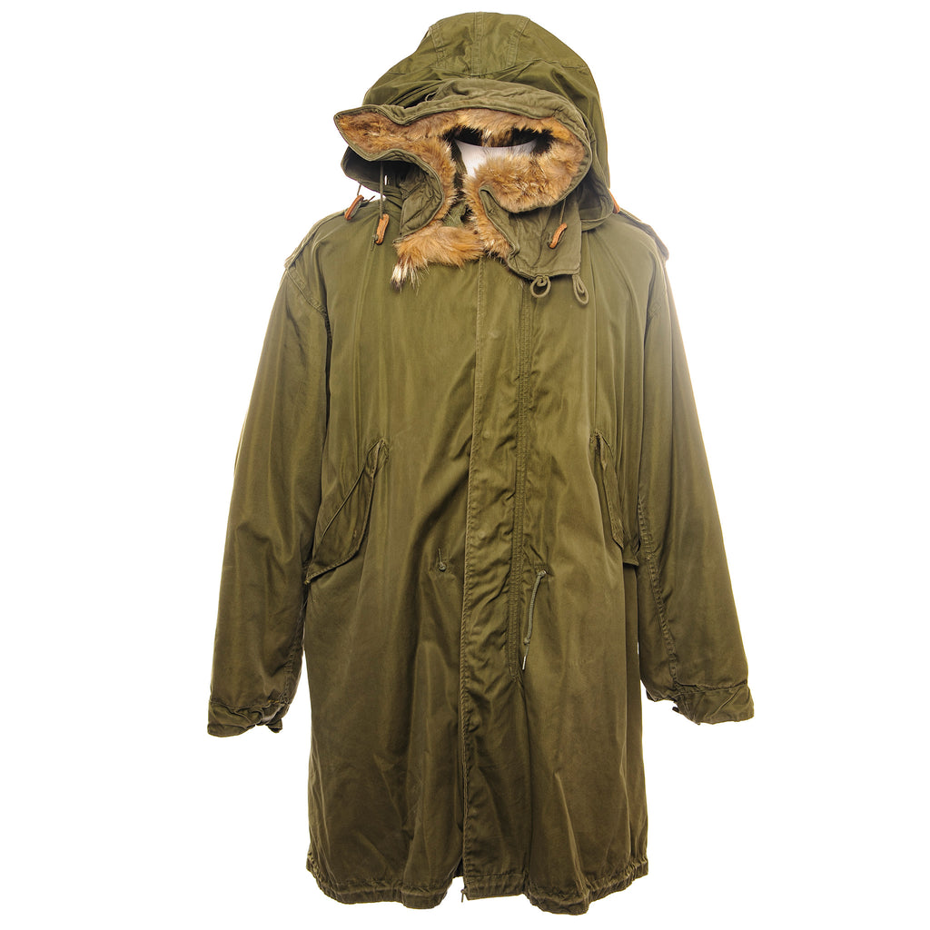 US ARMY M-1951 M51 FISHTAIL PARKA COMPLETE COYOTE FUR 1952 MEDIUM W LI ...