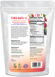 Back of the bag image of Collagen + C Pomegranate Acai Flavor 1 lb
