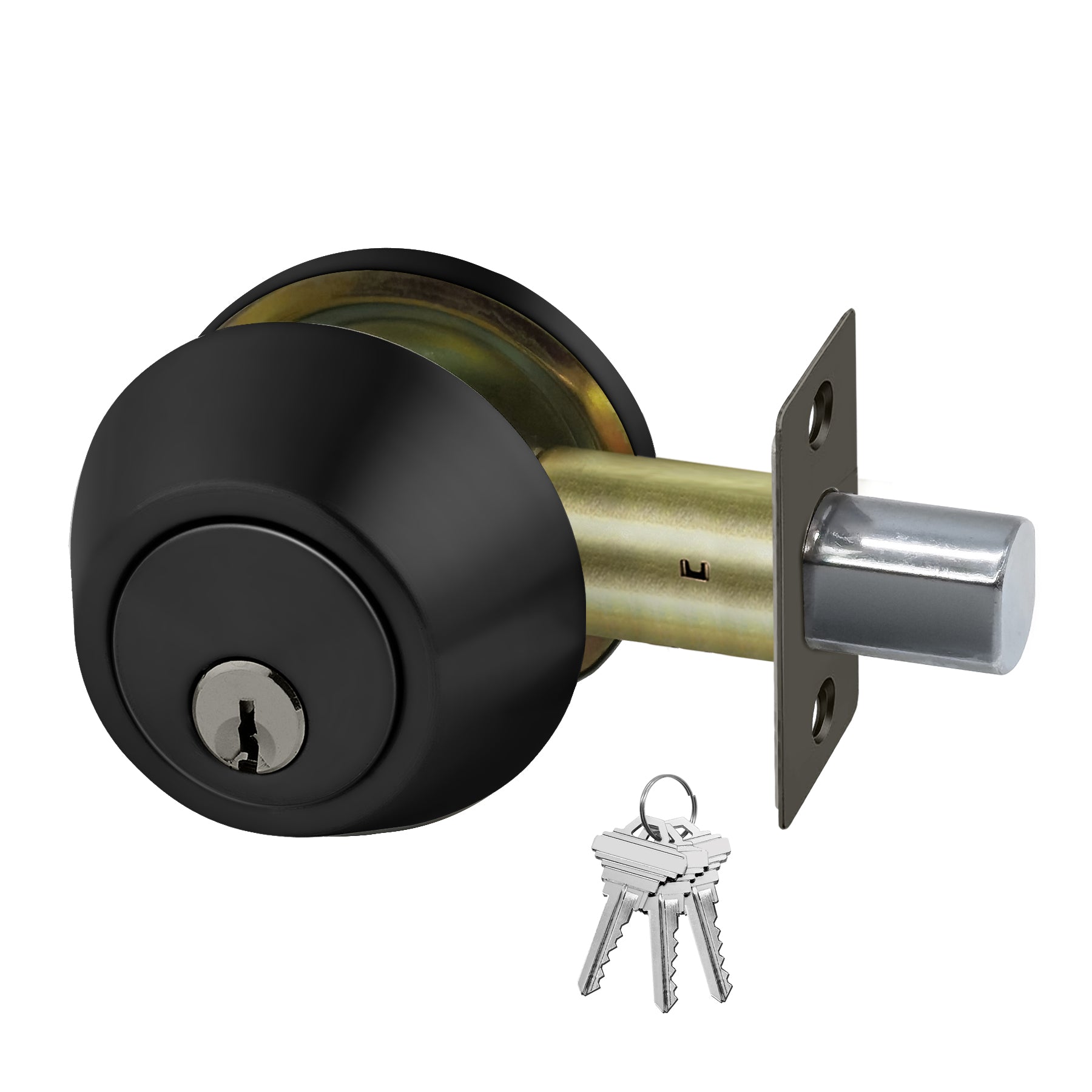 BESTTEN Matte Black Keyed Entry Door Knob, Entrance Door Lock, Standard  Ball, All Metal