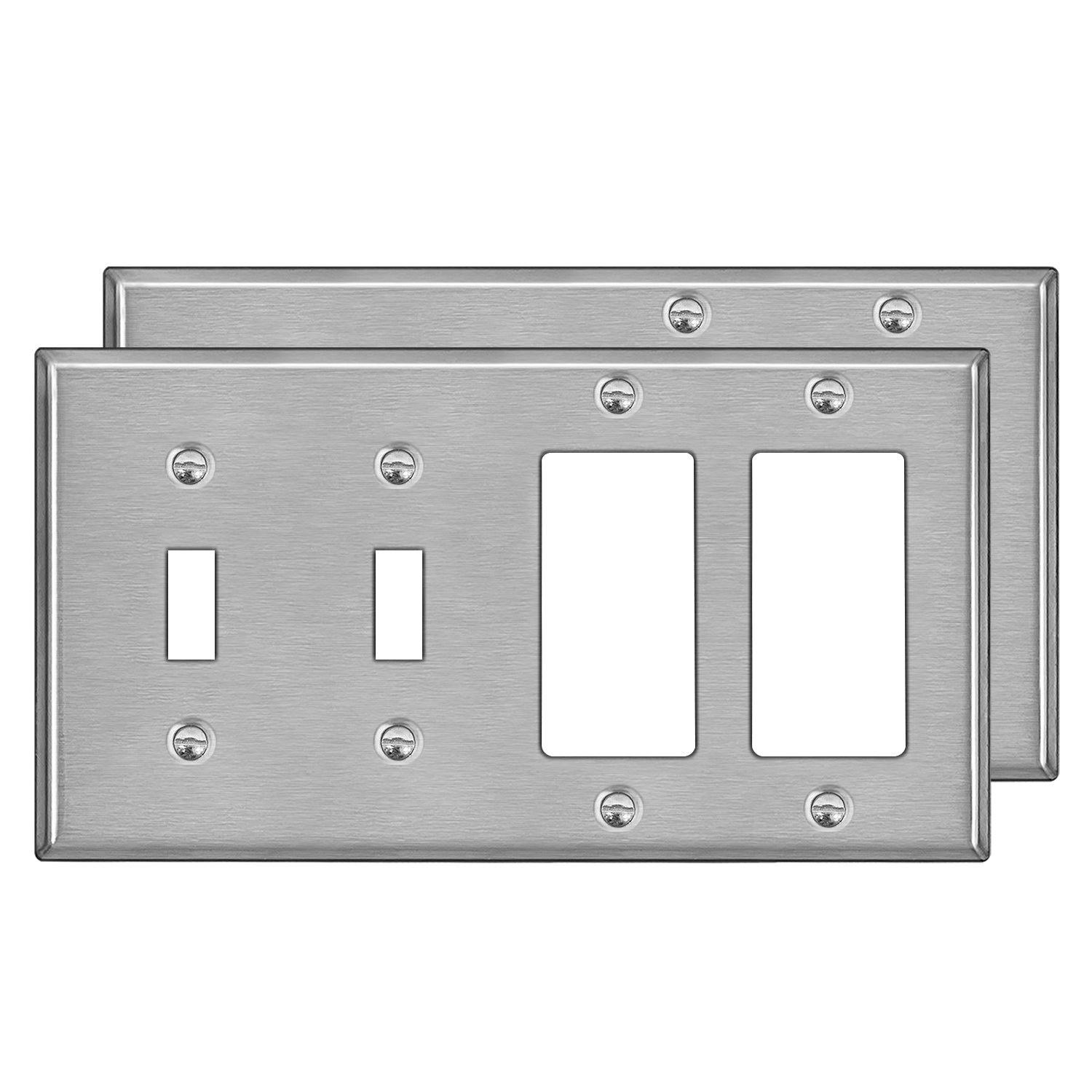 [2 Pack] BESTTEN 4-Gang Combination Metal Wall Plate with White or Cle –  BESTTEN US
