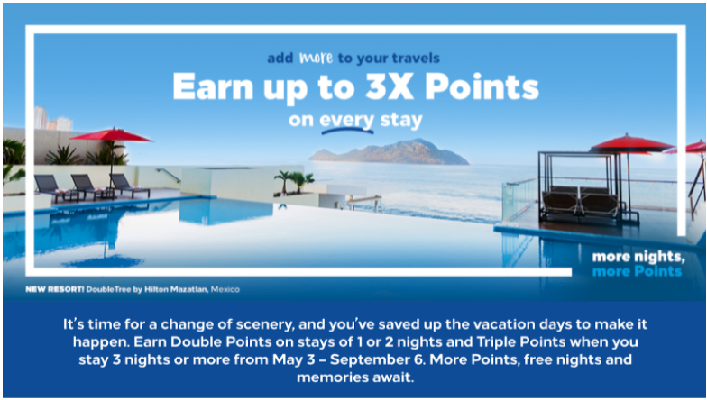 Hilton 3 times the points expires September 6th