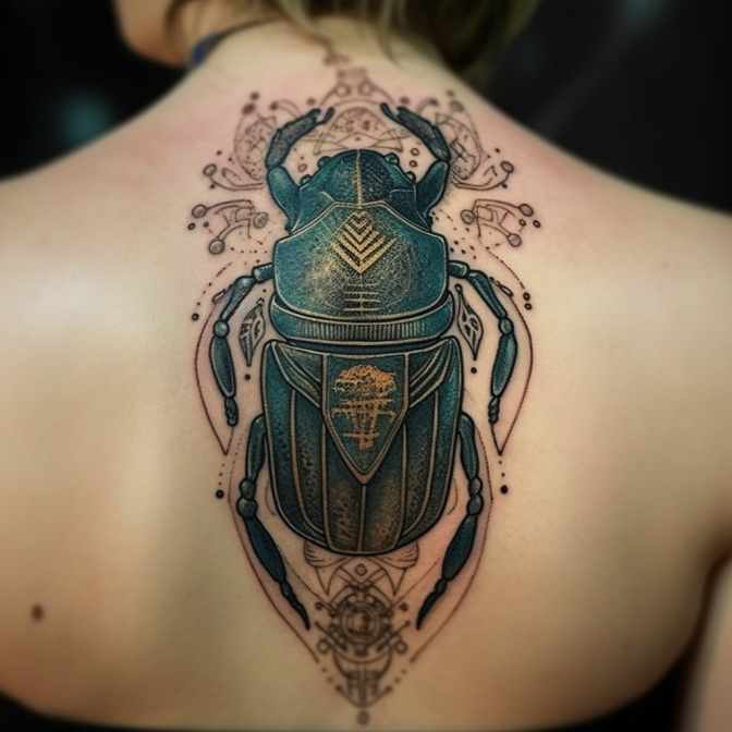 Egyptian sacred scarab art design winged beetle Vector Image
