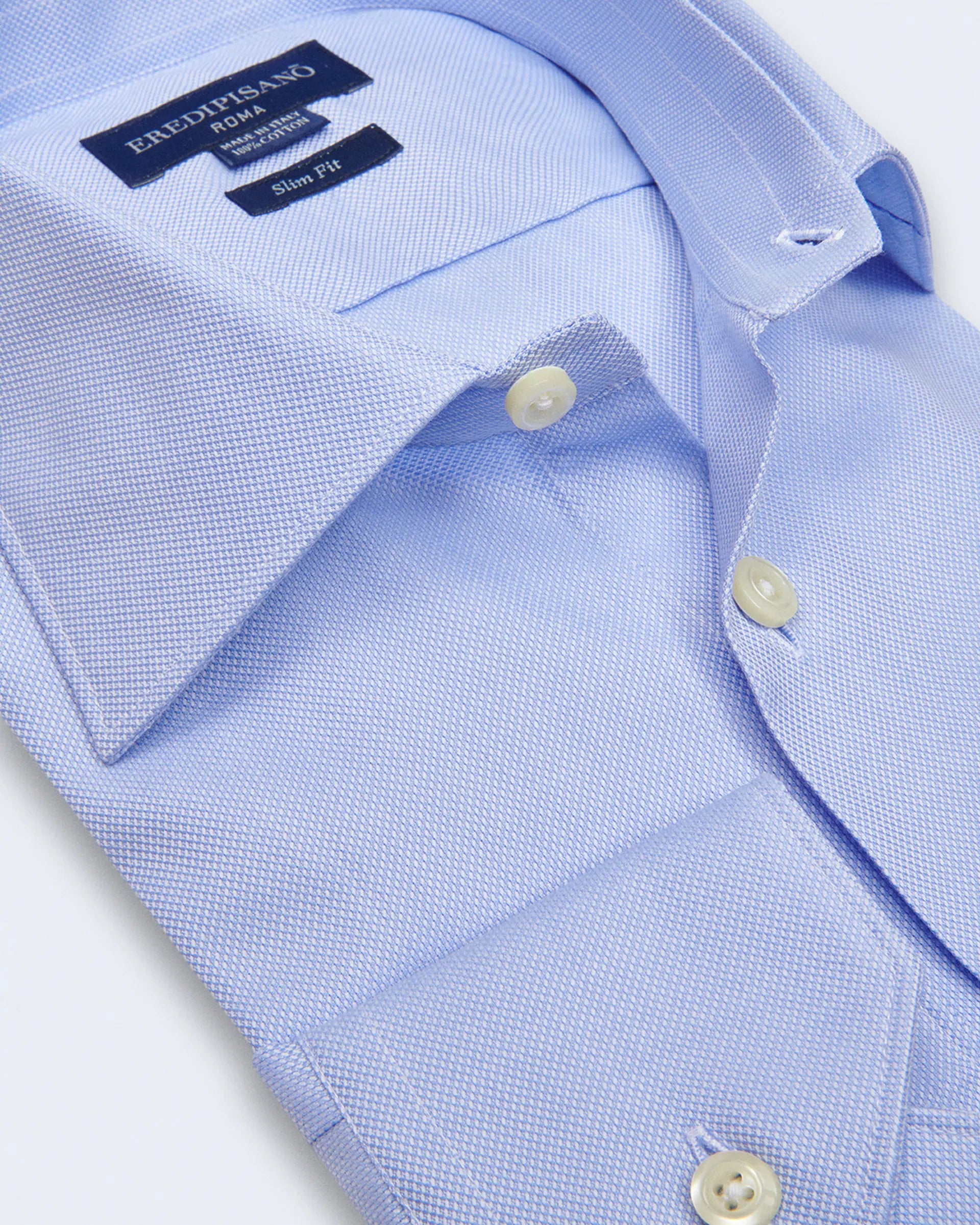 Light Blue Pure Cotton Shirt with cutaway collar – Eredipisanò International