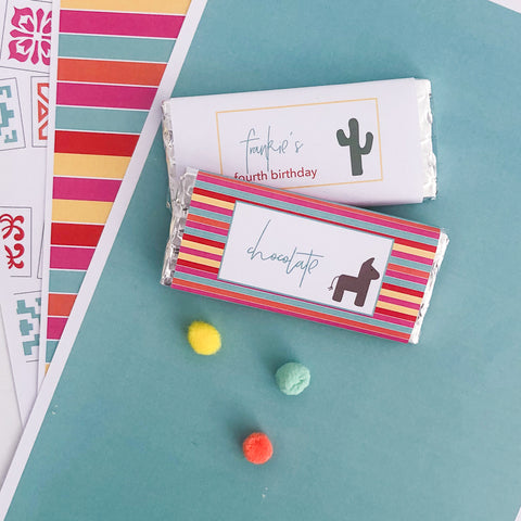 Fiesta Theme Chocolate Bars for Party - The Printable Place