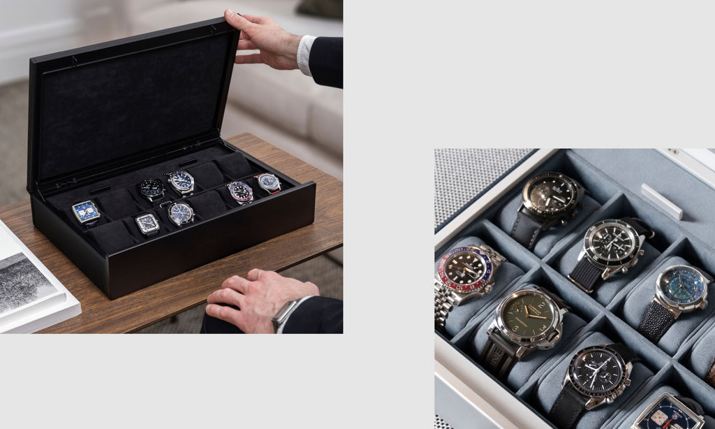 Spence 12 Watch box holding watch collection with all must have watch types