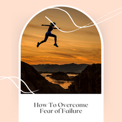 Young woman taking a leap to overcome fear of failure