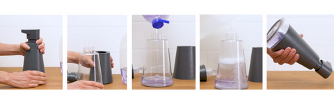 Step by step on how to fill your foam soap pump