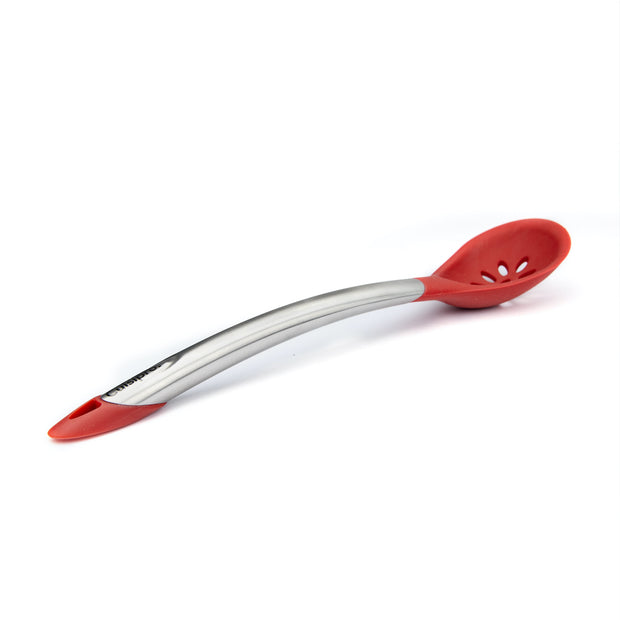 Cuisipro Frosted Stainless Steel and Red Silicone 8 Inch Flat