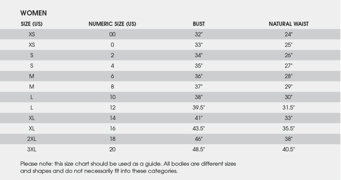 Kickee Size Chart