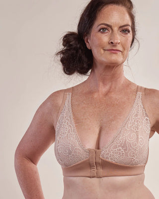 Lace Accent Front Closure Mastectomy Bra