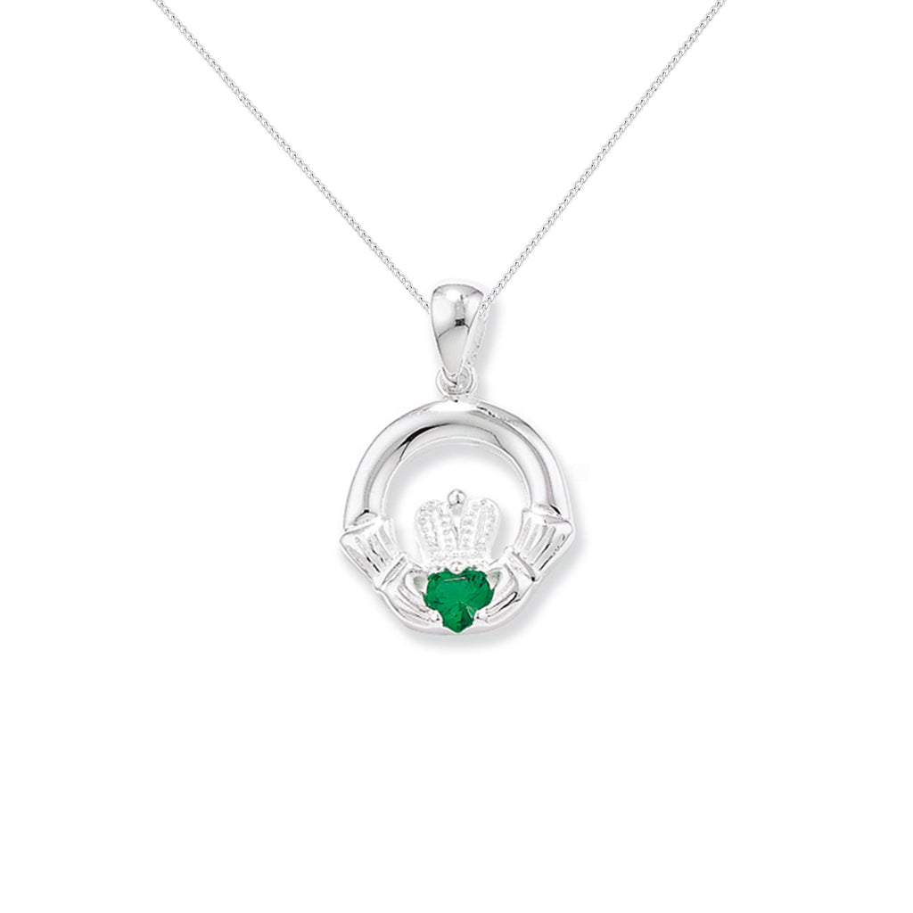 Sterling Silver CZ Claddagh Necklace – Aeon Jewellery