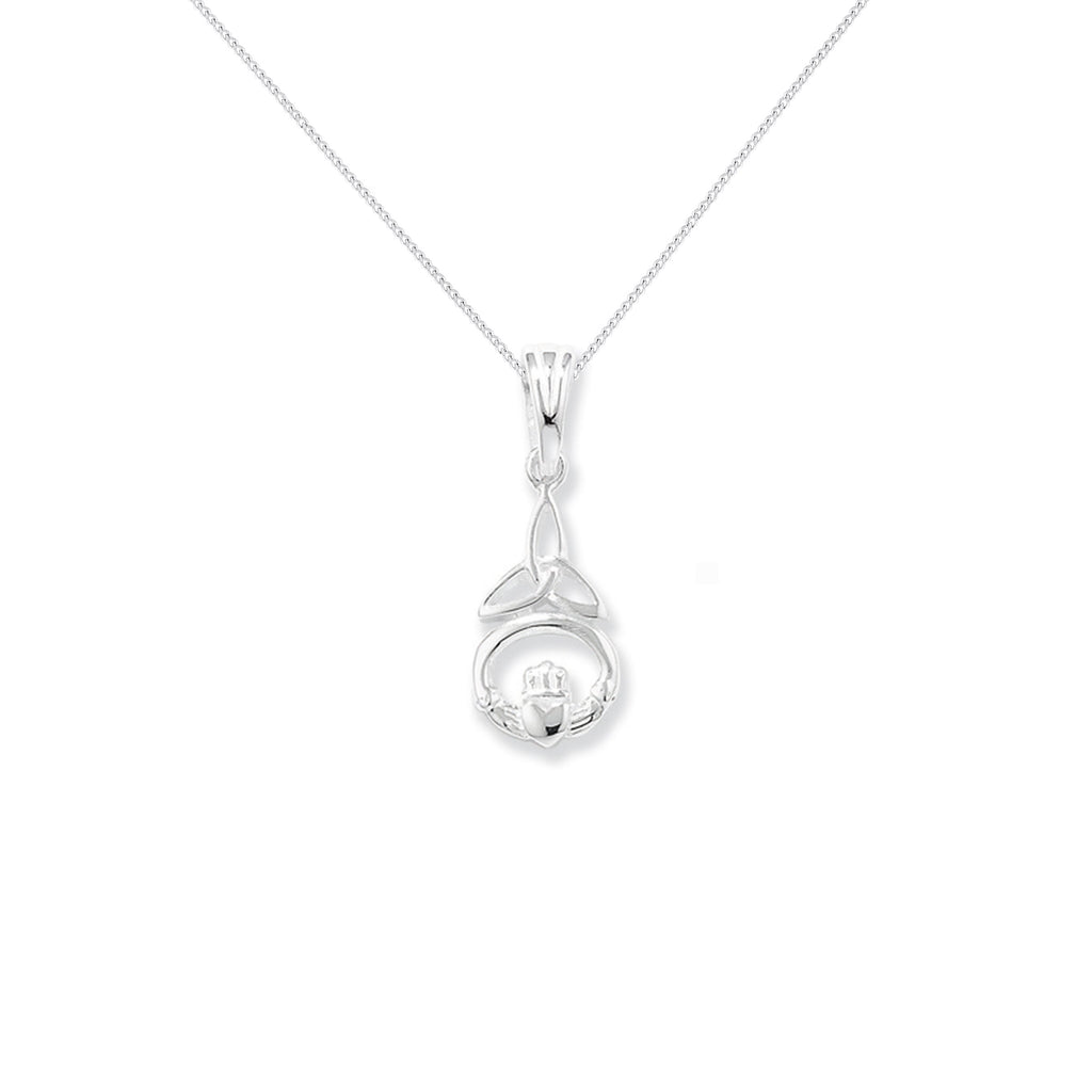 Sterling Silver CZ Claddagh Necklace – Aeon Jewellery