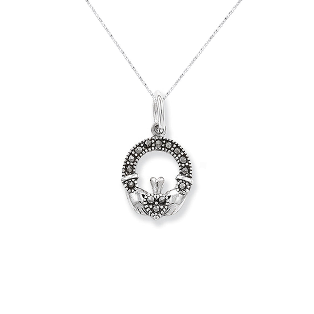 Sterling Silver CZ Claddagh Necklace – Aeon Jewellery