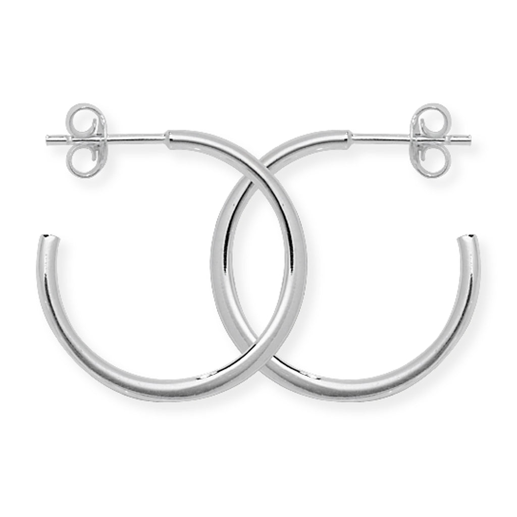 Blomdahl Natural Titanium Sleeper Earrings - Hoop 12 mm Polished