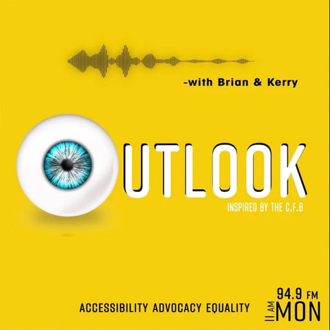 Yellow graphic with text that reads: Outlook with Brian & Kerry